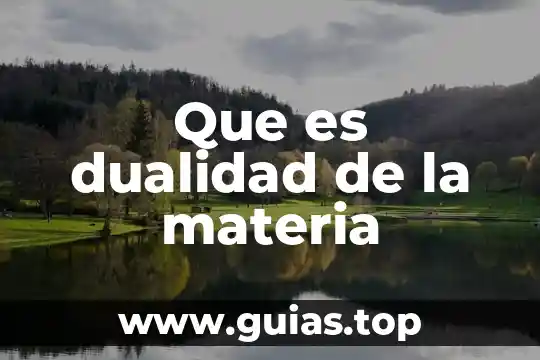 Que es dualidad de la materia