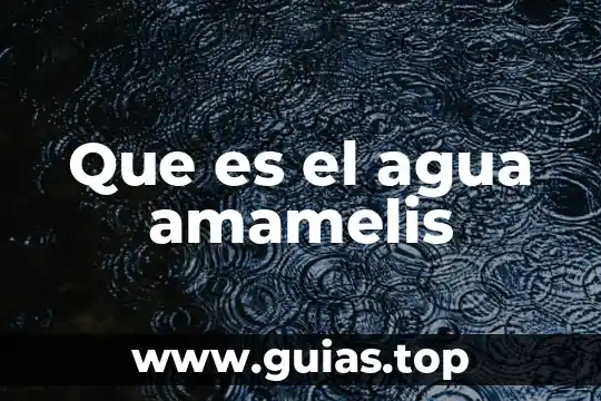 Que es al agua alcalina 4 Que es el agua amamelis