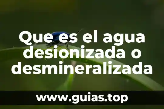 Que es el agua esencial 4 Que es el agua desionizada o desmineralizada