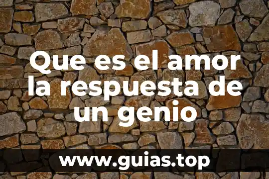 Que es el amor conclusión 3 Que es el amor la respuesta de un genio