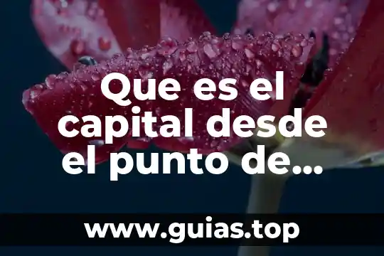 El ser humano desde que es un ser que comunica 5 Que es el capital desde el punto de vista economico