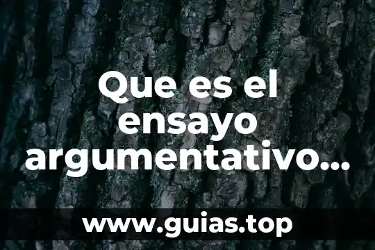 Que es el ensayo argumentativo y sus caracteristicas