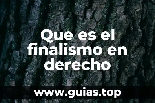 Que es el pleno en derecho 7 Que es el finalismo en derecho