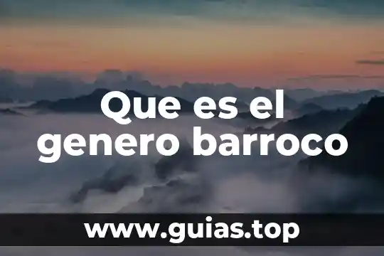 Que es la violencia de genero animado 7 Que es el genero barroco