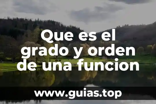 Que es orden de planta 4 Que es el grado y orden de una funcion