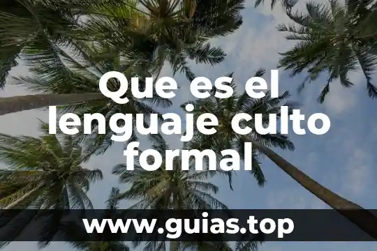 Que es un lenguaje de programacion y sus tipos 5 Que es el lenguaje culto formal