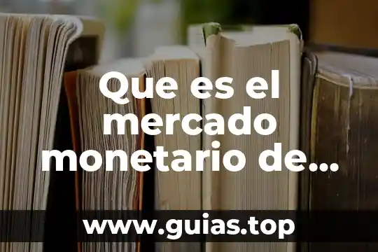 Que es el mercado monetario de dinero