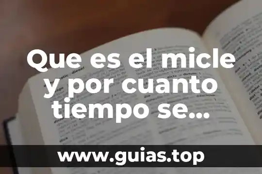 Que es tiempo de trabajo 7 Que es el micle y por cuanto tiempo se toma