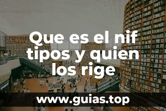 Que es la industria y tipos dr industria 4 Que es el nif tipos y quien los rige