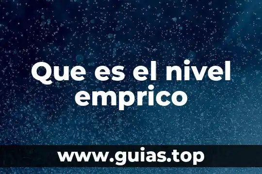 Que es una persona barco 3 Que es el nivel emprico