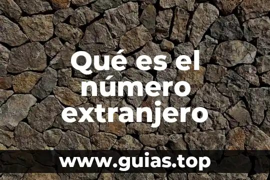 Número único de extranjero que es 7 Qué es el número extranjero