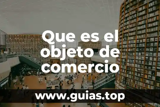 Que es un auto comercio 7 Que es el objeto de comercio
