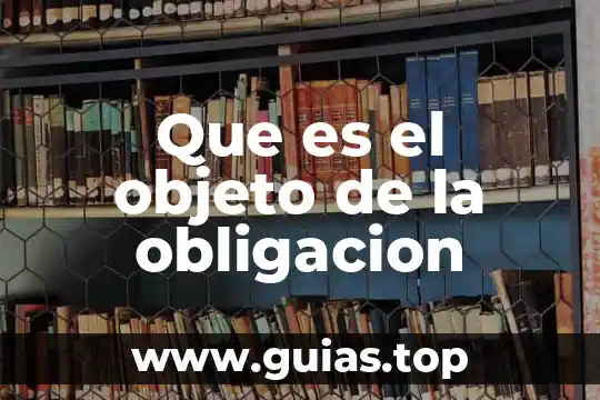 Que es una obligacion concepto para niños 7 Que es el objeto de la obligacion