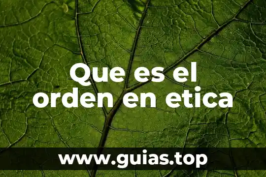 Qué es ética y moral definición 5 Que es el orden en etica