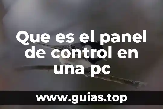 Que es el panel de control en una pc