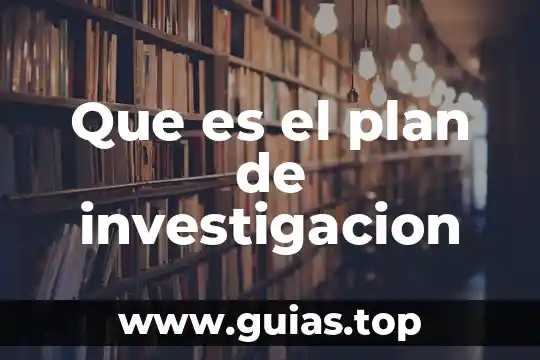 Que es el plan unico 7 Que es el plan de investigacion