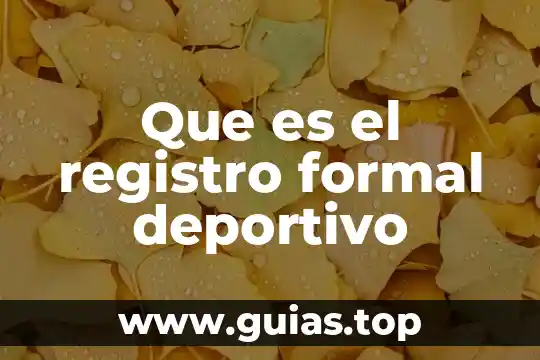 Que es un artículo deportivo 6 Que es el registro formal deportivo