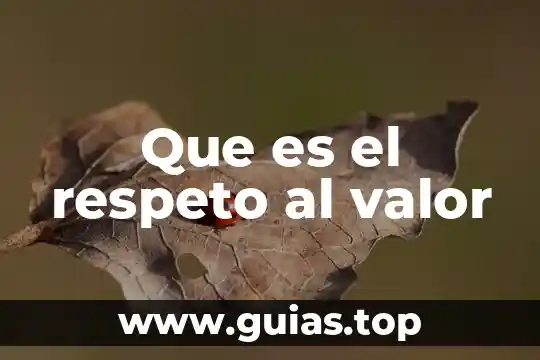 Qué es el respeto a la humanidad yah 3 Que es el respeto al valor