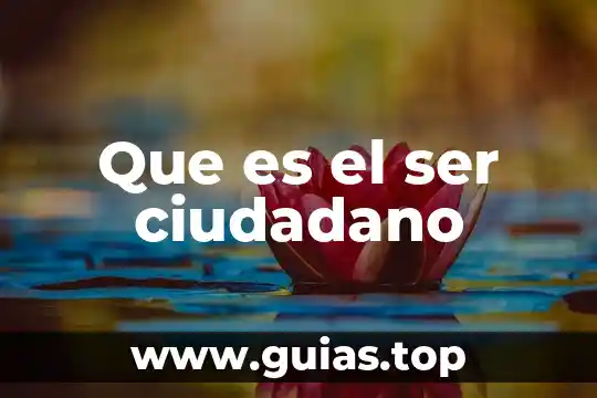Que es el conocimiento y el ciudadano en ti mismo 8 Que es el ser ciudadano