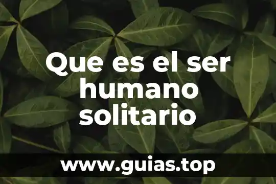 Que es ser poco sutil 7 Que es el ser humano solitario