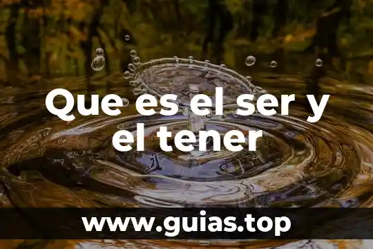 Por que es bueno tener trailer en buen funcionamiento 5 Que es el ser y el tener