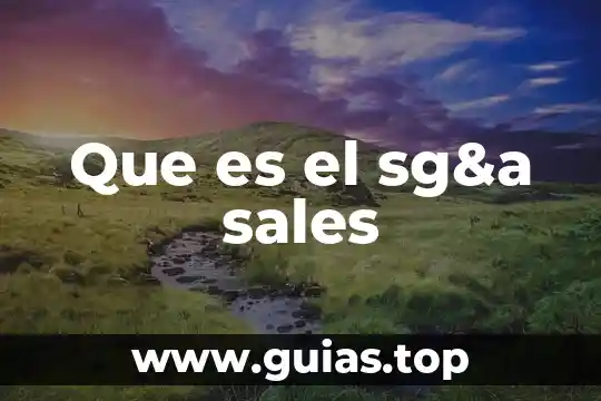 Que es el sg&a sales