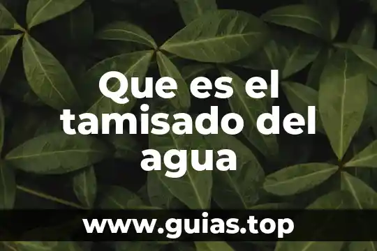 Qué es un vértice de agua 7 Que es el tamisado del agua