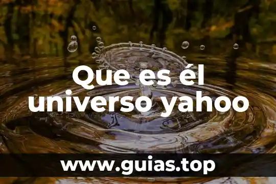 Que es insumo yahoo 5 Que es él universo yahoo