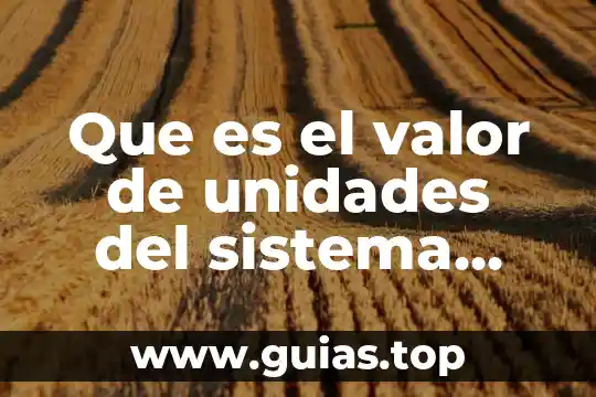 Que es un siemens en unidades base 3 Que es el valor de unidades del sistema internacional