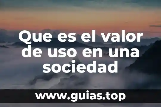 Que es cadena regional de valor 4 Que es el valor de uso en una sociedad