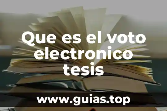 Que es la tesis de las dos culturas 8 Que es el voto electronico tesis