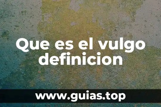 Qué es carga general definición 7 Que es el vulgo definicion