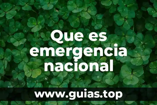 Que es una planta de emergencia y para que sirve 7 Que es emergencia nacional