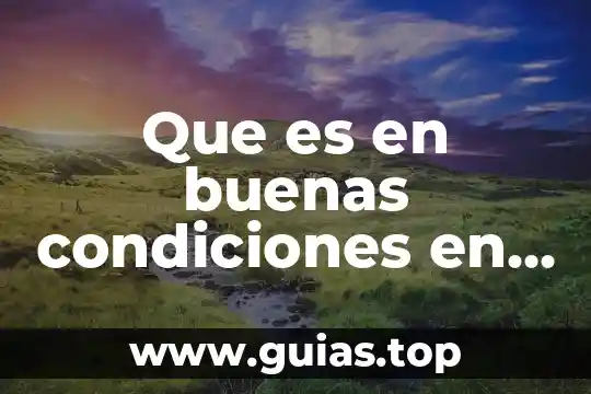 Que es el concepto de condiciones de pago 3 Que es en buenas condiciones en celulares