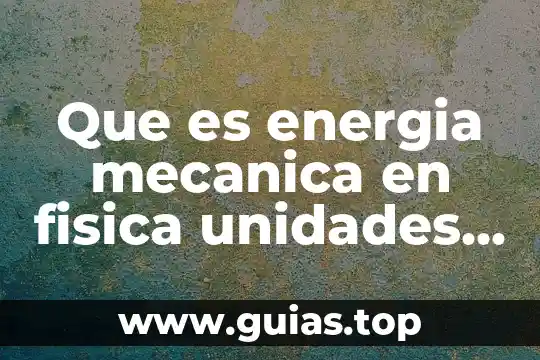Que es desarrollo a la medida 8 Que es energia mecanica en fisica unidades de medida