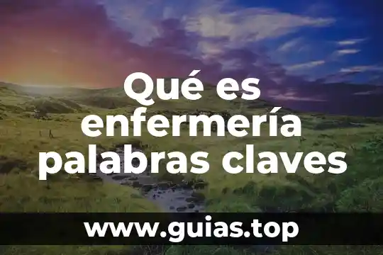 Palabras claves de que es un principio activo 6 Qué es enfermería palabras claves