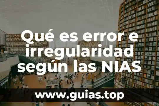 Que es la toma de agua 5 Qué es error e irregularidad según las NIAS