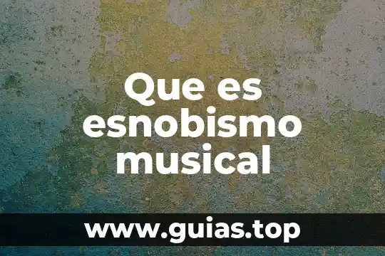 Qué es una teoría musical 7 Que es esnobismo musical