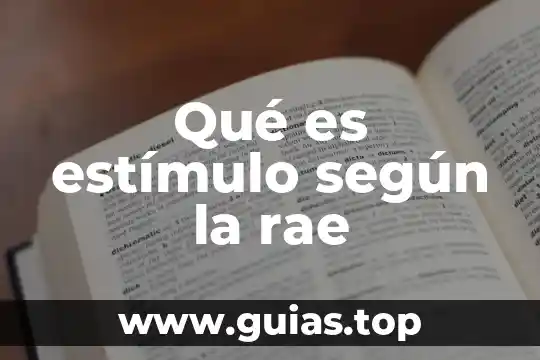 Que es un concepto segun la rae 8 Qué es estímulo según la rae