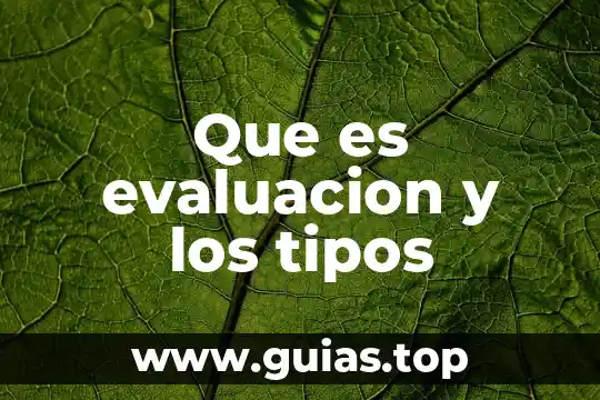 Que es la evaluacion oficial 3 Que es evaluacion y los tipos