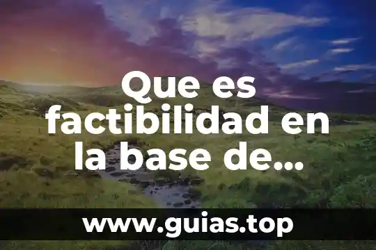 Qué es el número mol 3 Que es factibilidad en la base de satso
