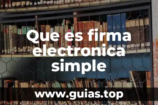 Que es una red de firma 5 Que es firma electronica simple