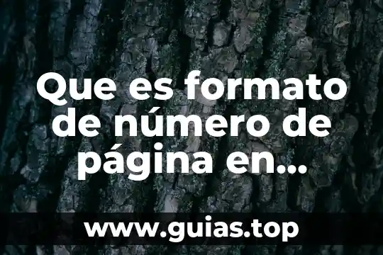 Que es referencias de pagina de word 6 Que es formato de número de página en word