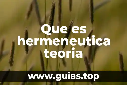 Que es hermeneutica en filosofia 4 Que es hermeneutica teoria
