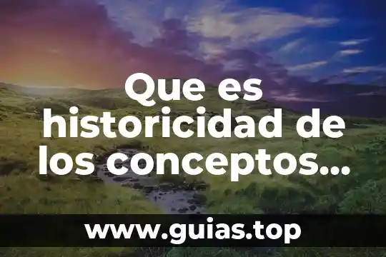 Que es relacion entre conceptos 6 Que es historicidad de los conceptos isnn metodologia