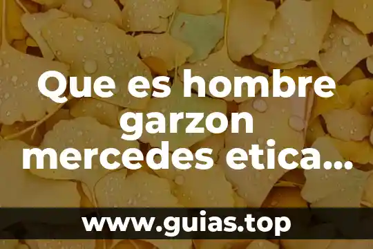 Que es un concepto de etica moral 7 Que es hombre garzon mercedes etica y sociedad