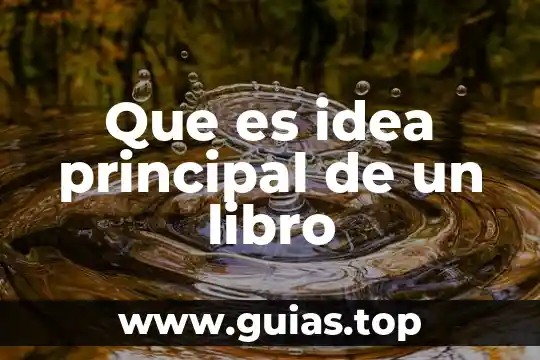 Qué es derecho internacional definición de un libro 4 Que es idea principal de un libro