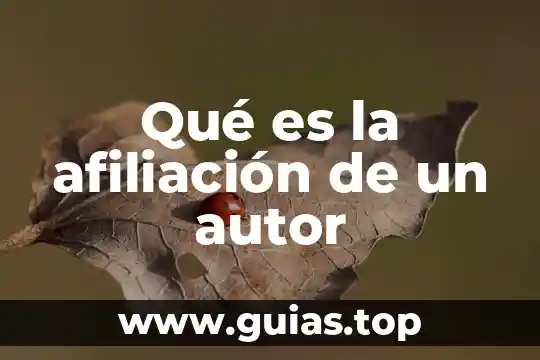 Que es afiliacion del autor 4 Qué es la afiliación de un autor