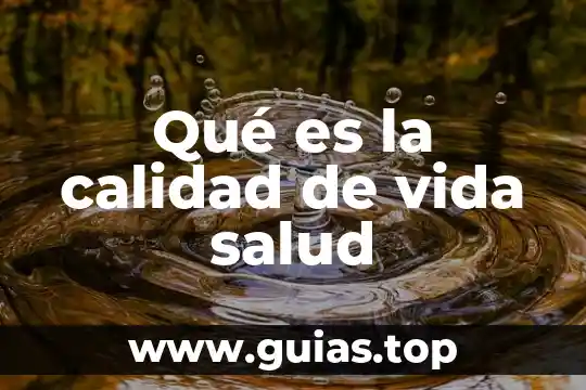 Que es la razon de mi vida 6 Qué es la calidad de vida salud