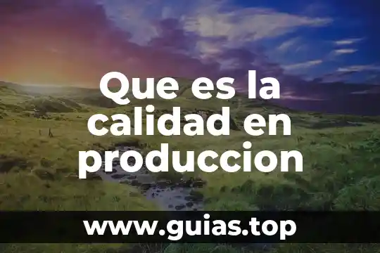 Que es un proyecto de produccion 5 Que es la calidad en produccion